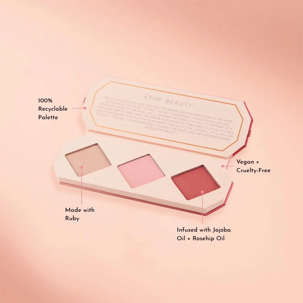Aether Beauty Crystal Charged Ruby Cheek Blush Highlighter Palette